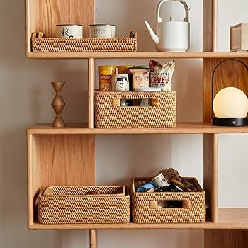 ラタン製バスケット Amazon｜MJKQ9 収納バスケット 藤箱 36*26*24cm かご 天然藤